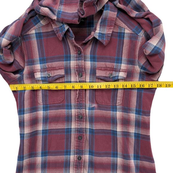 Patagonia Fjord Flannel Shirt Womens Magenta Big Sky Plaid Long Sleeve Size 8 - Picture 6 of 9